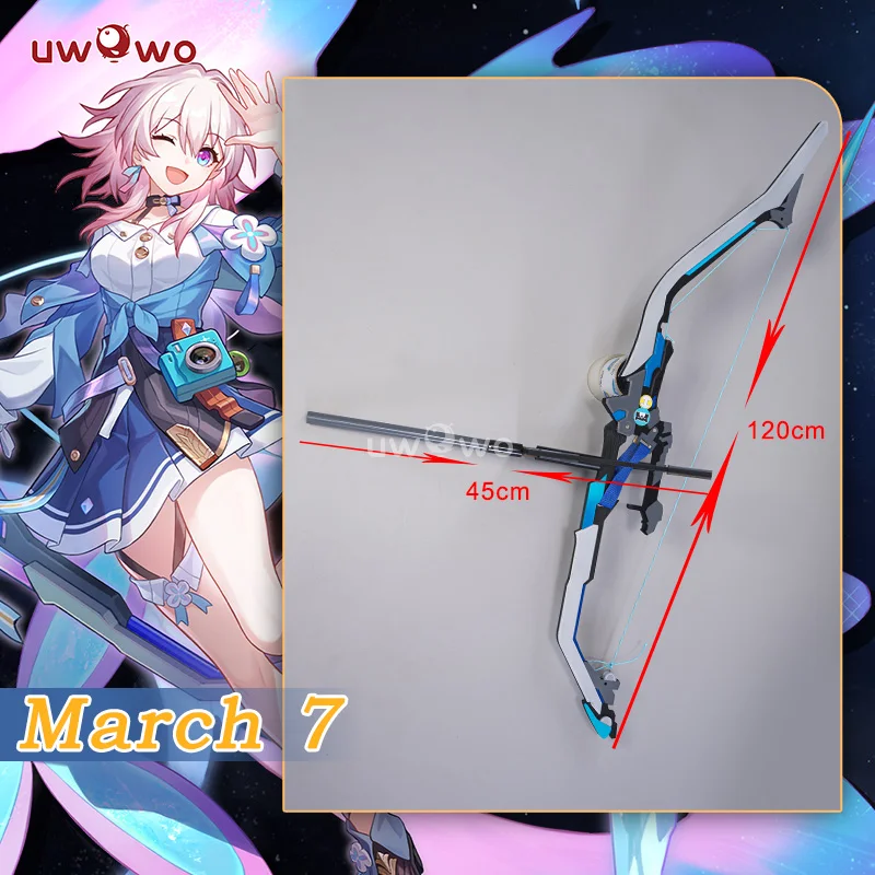 UWOWO March 7th Cosplay Weapon Prop Honkai Star Rail Cosplay Ice Preservation HSR Cosplay Prop Wooden Arrowe Weapons