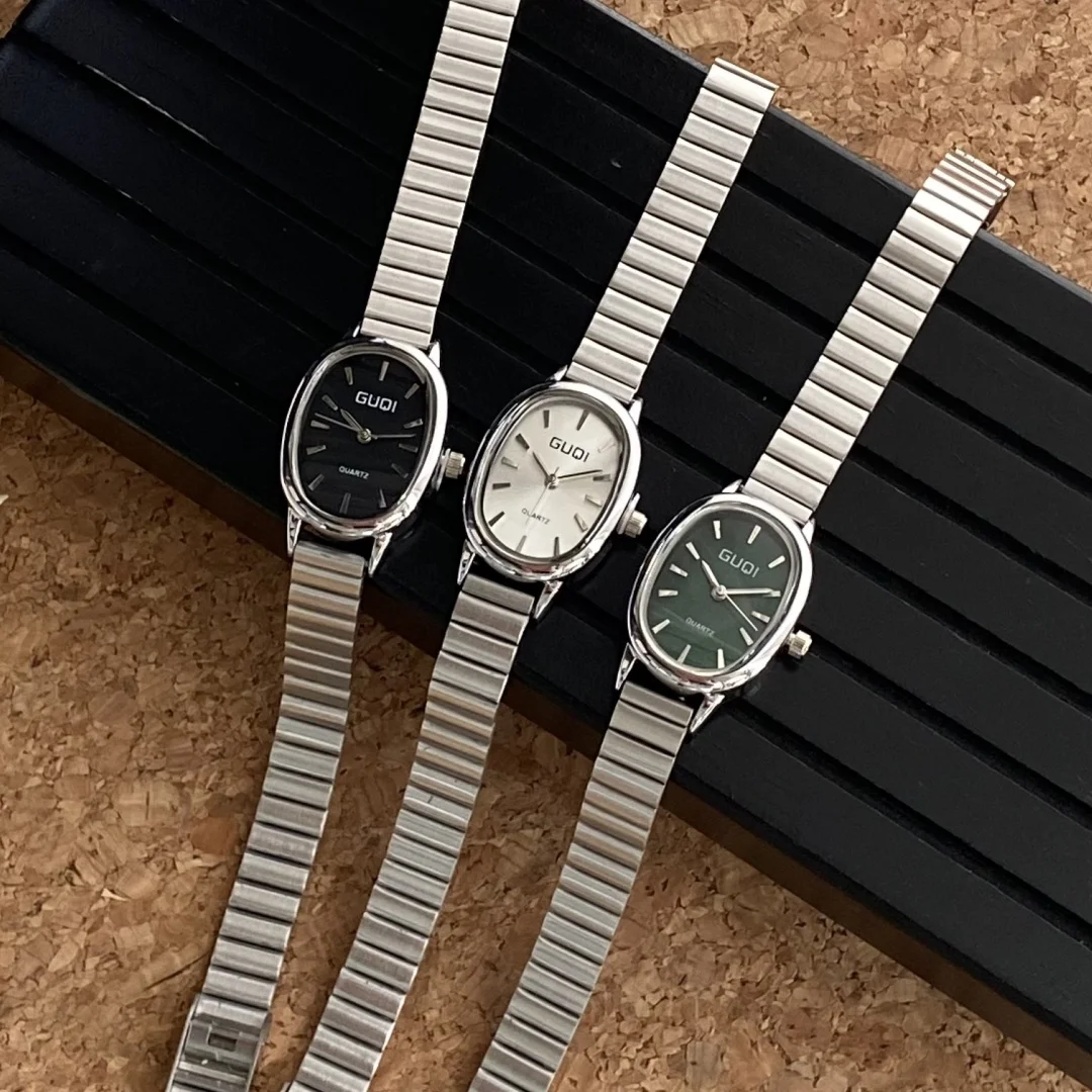 แฟชั่นผู้หญิงควอตซ์นาฬิกาสแตนเลสสุภาพสตรีนาฬิการูปไข่ขนาดเล็กสายไม้ไผ่สาวนักเรียนนาฬิกาข้อมือRelogio