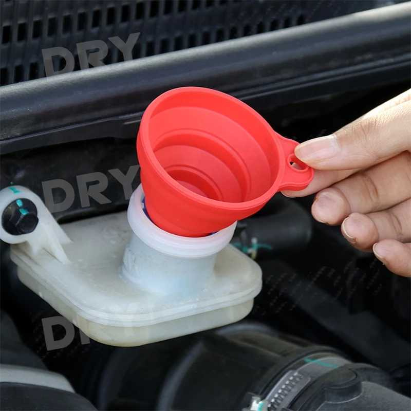 Car Engine Funnel Universal Silicone Liquid Funnel Washer Fluid Change Foldable Portable Auto Engine Oil Petrol Change Funnels