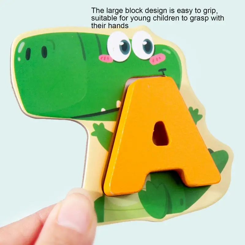 

Wooden Letter Puzzle Animal Alphabet Educational Matching Montessori Toys For Fine Motor Skills Cartoon Sorting Set