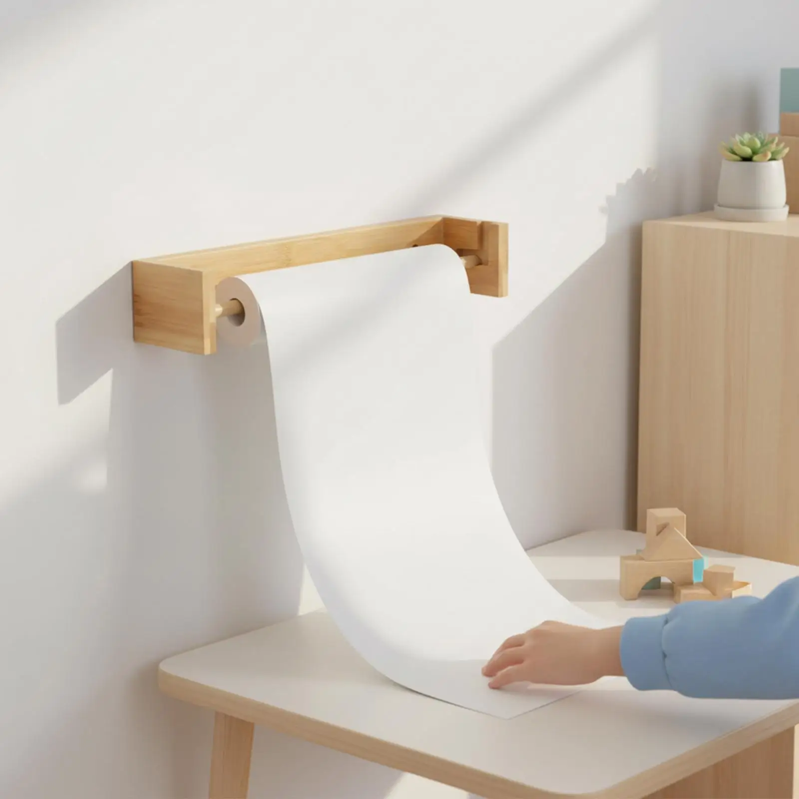 Wall Mount Kraft Paper Roll Holder, Solid Home Decor versatile paper holder, for Cafes view 4