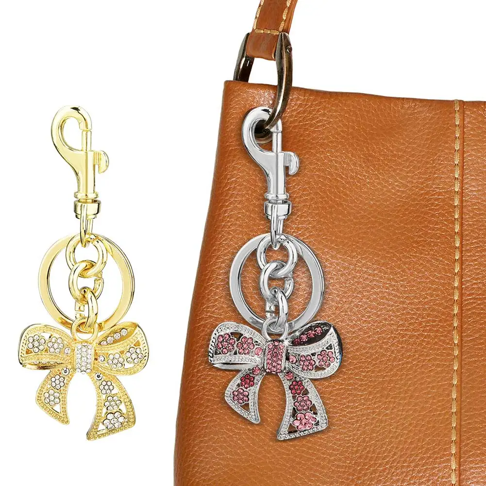 

Rhinestone Bow Keychain Bows Purse Charm Backpack Charm for Handbags Purse Backpack Handbag