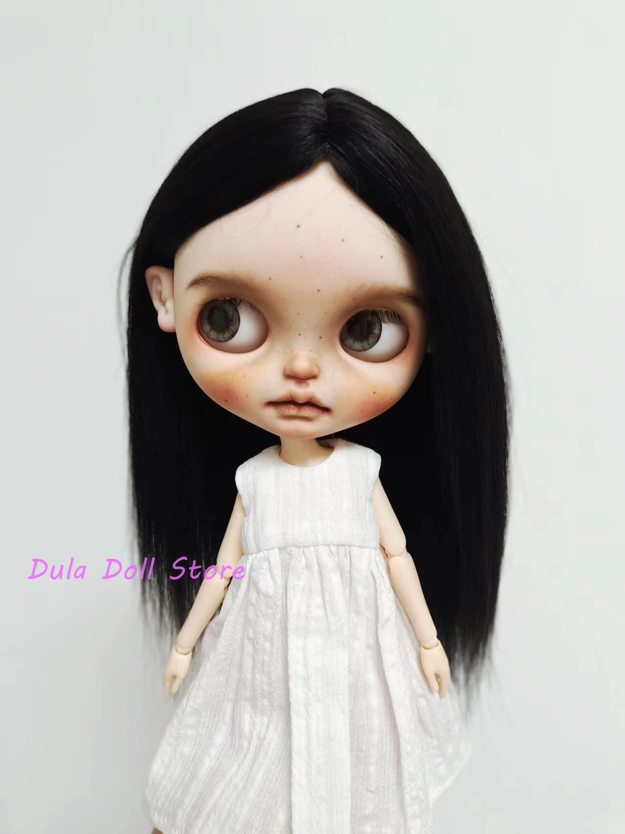 Dula Doll Wigs for Blythe Qbaby natural Mohair Straight hair 9-10 inch head circumstance