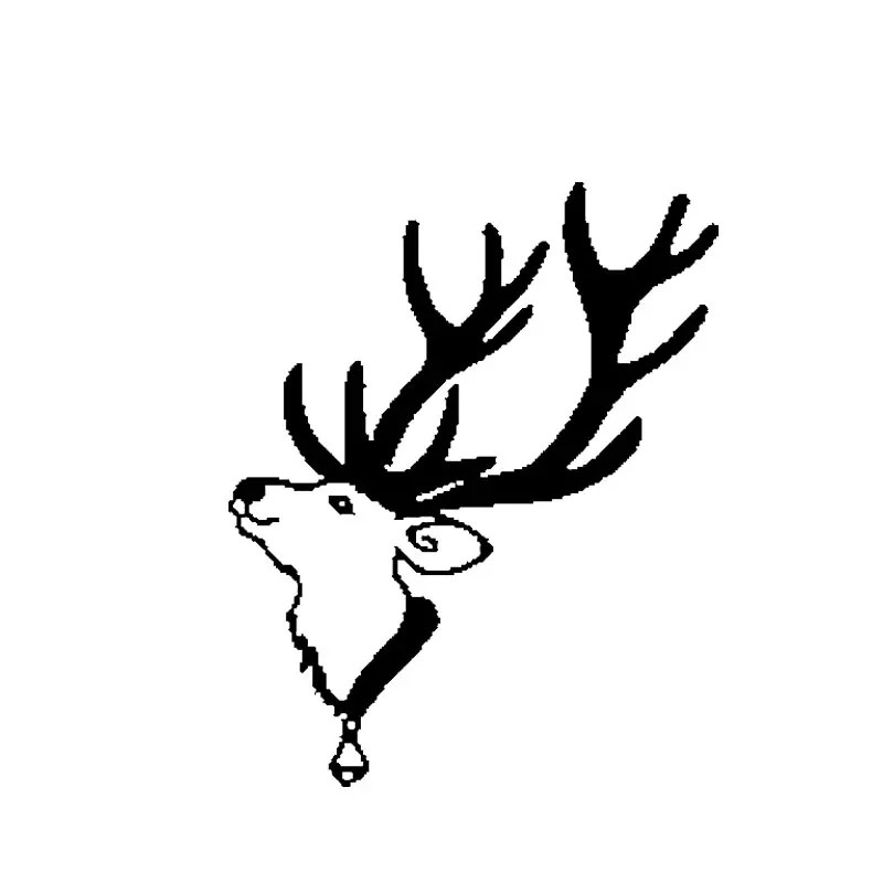

Christmas Deer Creative Head Sticker High Quality Car Decoration Personality Pvc Waterproof Decal Black/white, 20cm*16cm