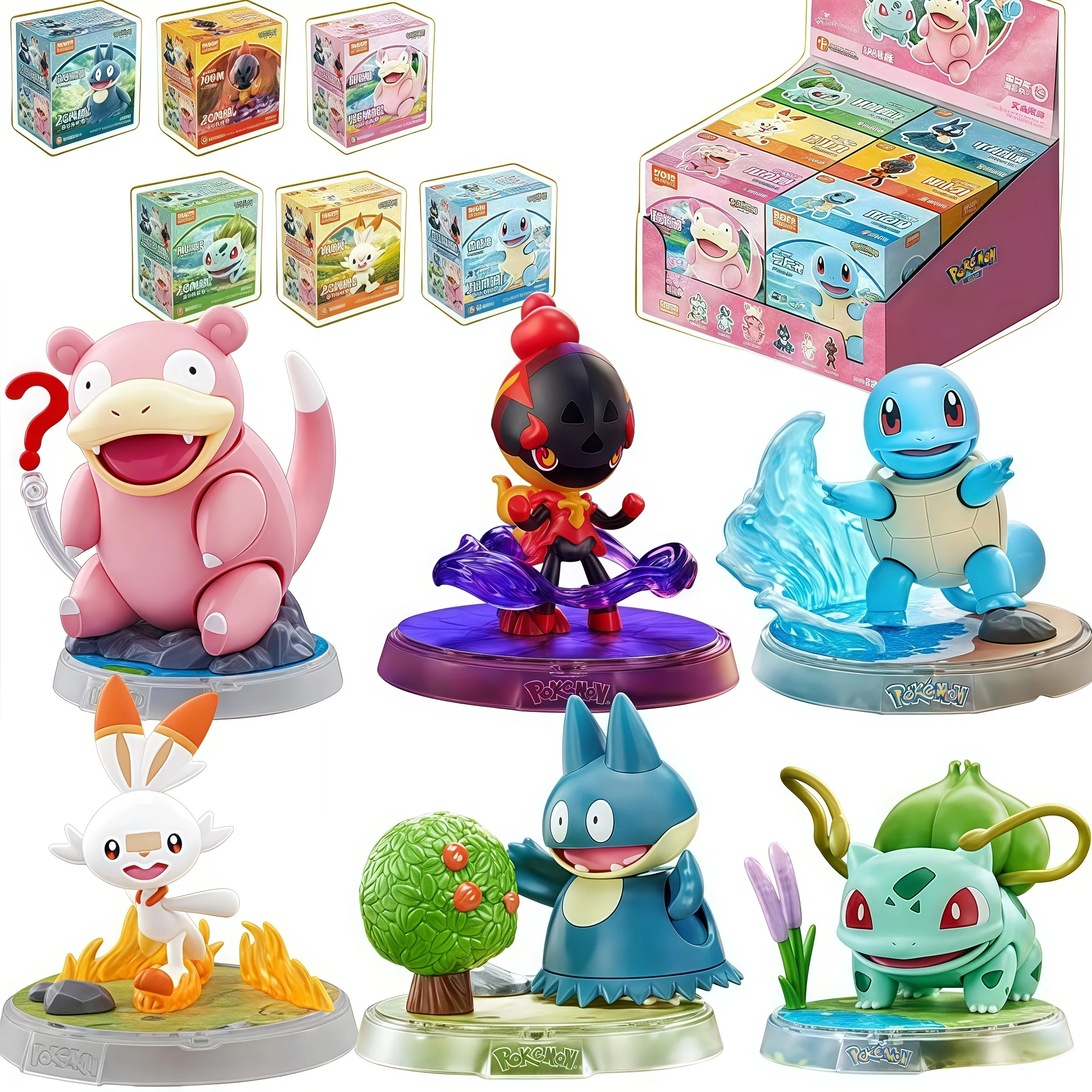 

BLOKEES Original POKEMON Building Blocks Pikachu Charmander Psyduck Sprigatito Eevee Lucario Pokémon Action Figure Toys Gift