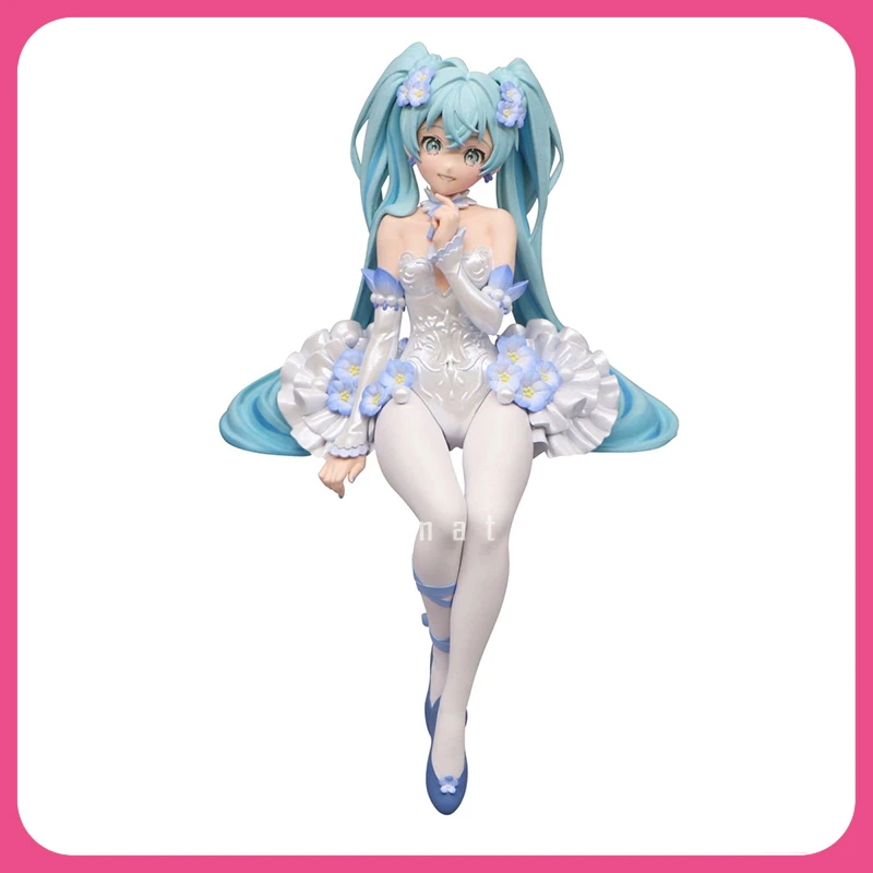 In Stock 100% Original Furyu VOCALOID Hatsune Miku Flower Fairy Nemophila PVC Action Figure Model Doll Toys Ornaments Hobby