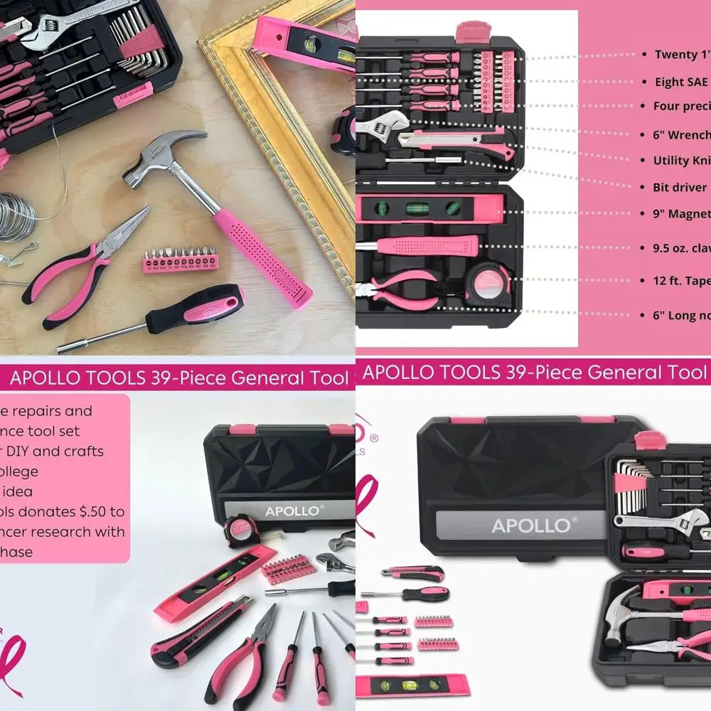 

Tools 39 Piece General Household Tool Set in Toolbox Storage Case with Essential Hand Tools for Everyday Home Repairs, DIY and C