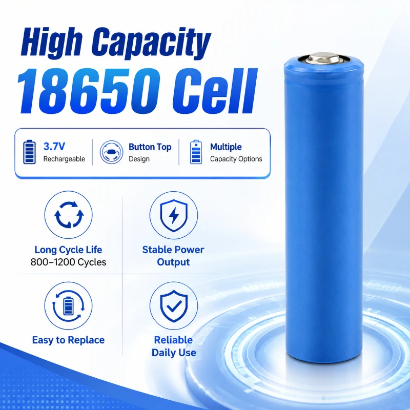 18650 1.8AH Lithium Battery Charger with Large Capacity 3.7V Strong Light Flashlight Universal 4.2V Small Fan Headlight Battery