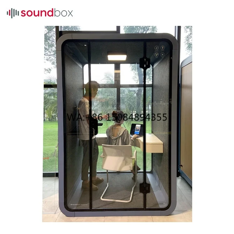 2 Person Soundproof Booth for Office Modern Private Silence Office Booth Chat Office Pod