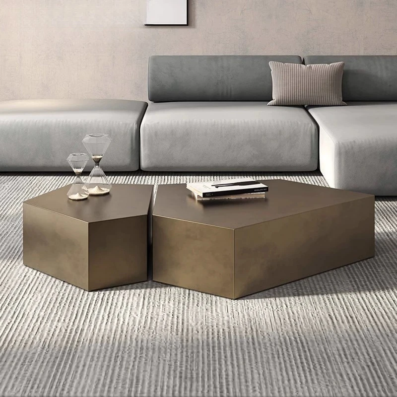 Luxury Prismatic Coffee Table Metal Design Combination Coffee Table Splicing Geometric Living Room Furniture Stolik Kawowy XYCJ