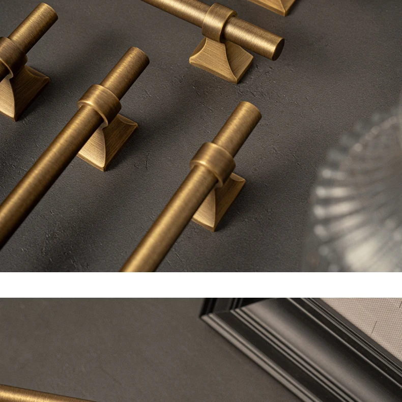 Antique brass drawer handle and T knob — supplier illustration 7