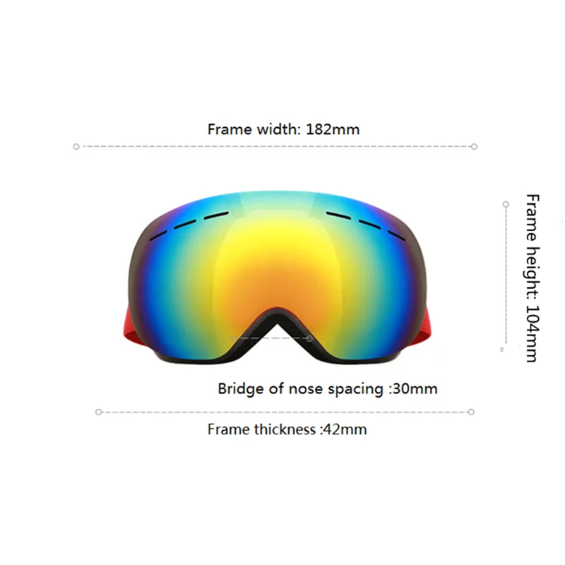 Outdoor new double layer anti-fog ski goggles snow skis glasses snowmobile glasses outdoor sports skiing