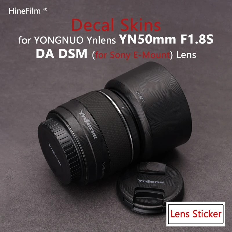 

YnLens YN50 F1.8s E Mount Lens Stickers Premium Decal Skin for Yongnuo 50mm F1.8S DA DSM APS-C E Moun Lens Protector Cover Film