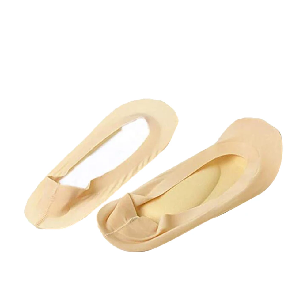 

1 Pair Bright Skin Color Low-Cut Invisible Liner 3D Padded Cushion Arch Support Seamless Breathable Foot Care Socks For Flat