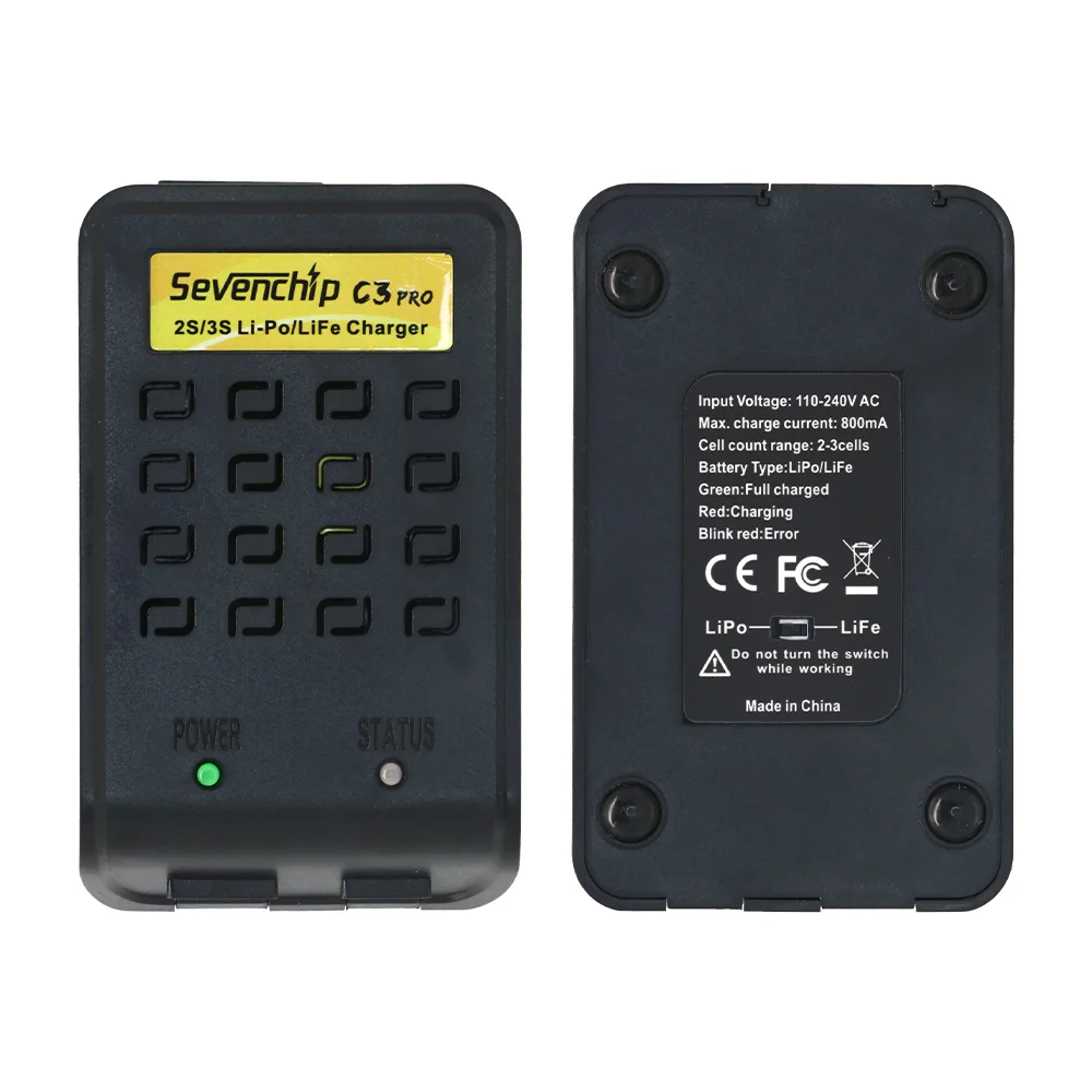 Sevenchip C3 Pro 10 واط شاحن ميزان صغير شحن الاتحاد الأوروبي/الولايات المتحدة التوصيل ل RC 7.4 فولت-11.1 فولت 2-3 ثانية يبو الحياة بطارية التحكم عن بعد سيارات لعبة #4