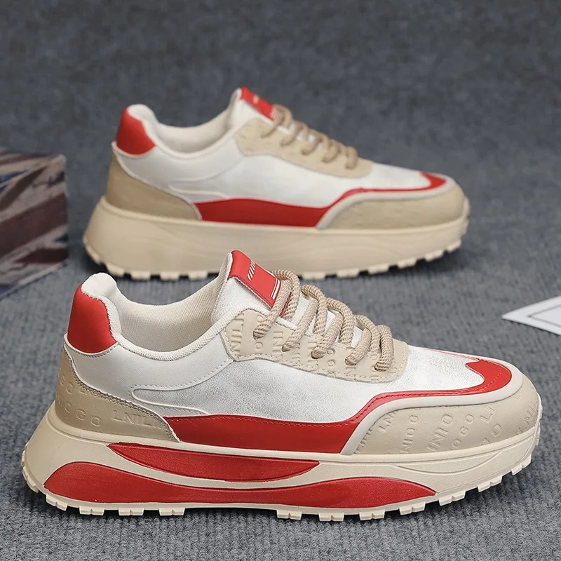 

Новая мужская обувь, крутые кроссовки с кожаным верхом, повседневная спортивная обувь, модная молодежная удобная спортивная обувь