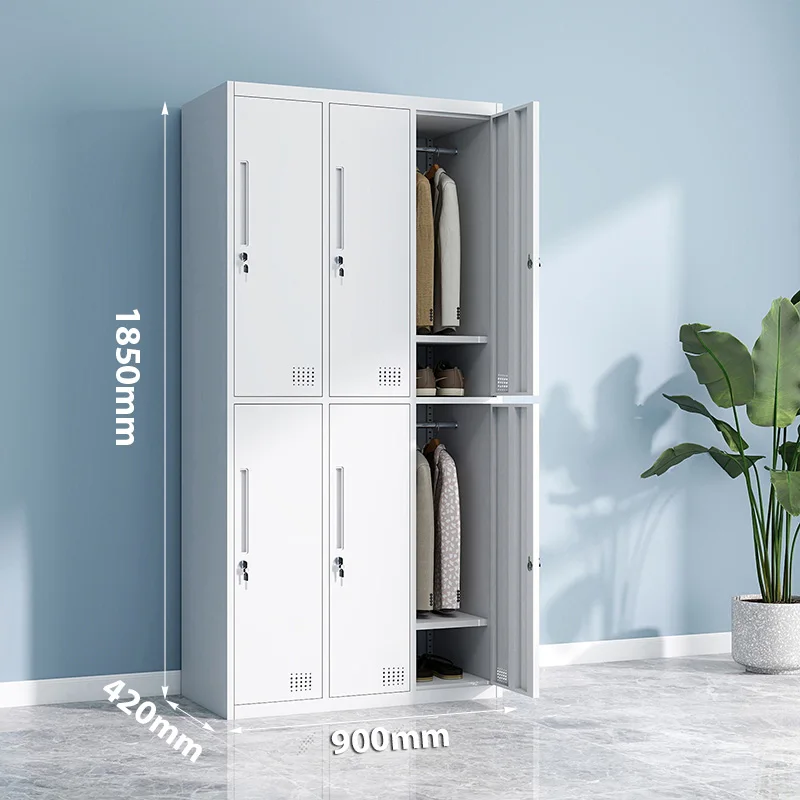 Modern Steel Bedroom Wardrobe Durable Lightweight Freestanding Cabinet Lockable Storage Apartment Portable DIY