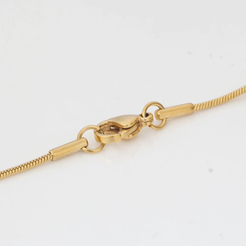 NIBA 316L Edelstahl Gold-farbe Runde Kugel Anhänger Halskette Link Kette Halskette Mode Schmuck Für Frauen oder Männer – Detail 4