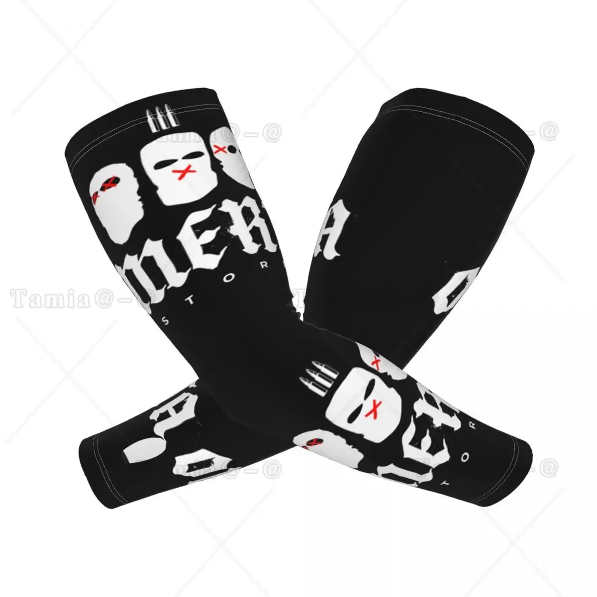Mangas de braço de proteção UV com faixa de metal personalizada 47 homens mulheres esportes tatuagem cobrir para golfe