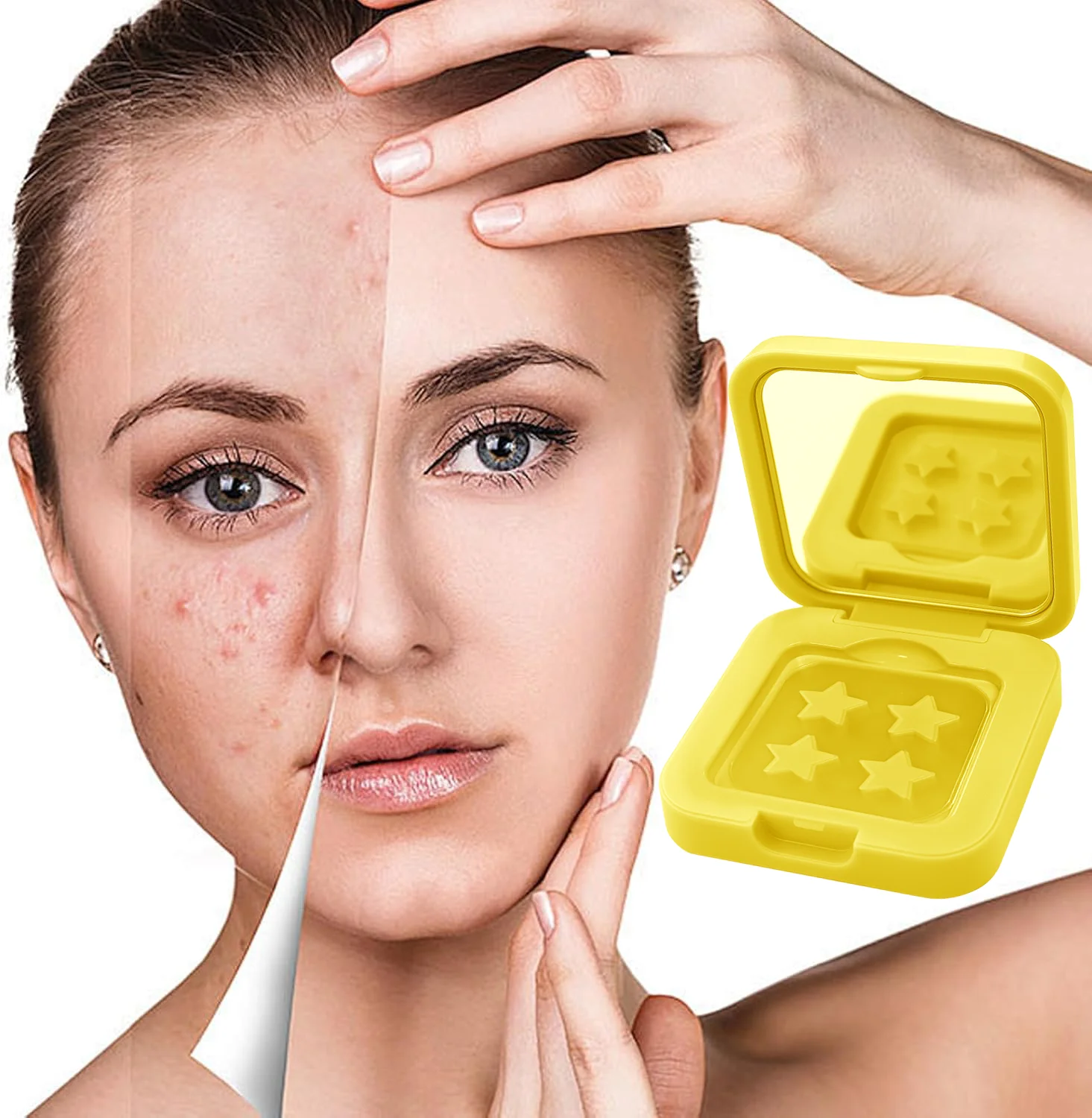 Parche para acné de 60 unidades, parche para cubrir el acné y las flavas, viene con parche para el acné con espejo de maquillaje, pegatinas para manchas faciales y de piel