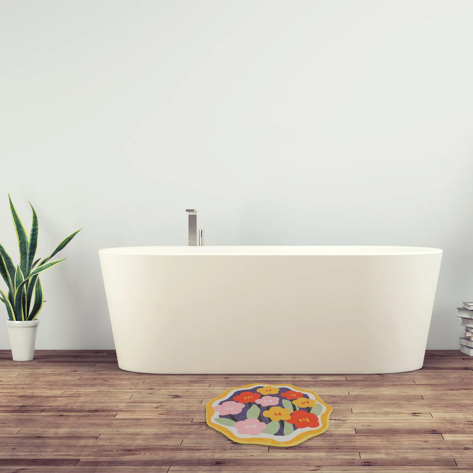 

Flower Bathroom Rugs Anti-Skid Washable Floor Mat Soft Comfortable for Elderly Pregnant Women Home Decor Bath Rug