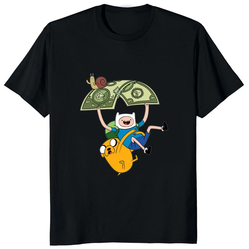 Adventure Time Funny Cartoon Fans T-shirt Streetwear Harajuku Hip Hop Man Clothing Loose Casual Fashion Women T Shirt Soft Tees