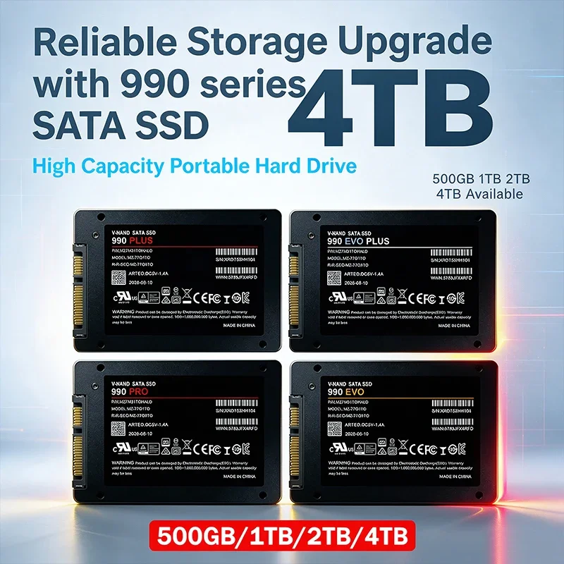 2026 New 990 SSD 500GB 1TB 2TB 4TB 2.5-inch SATA SSD Hard Disk Disc Internal Solid State Drive Portable SSD for Laptop Desktop