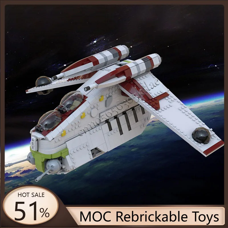 

1352 PCS War Series Star batter Wolfpack Gunship Technology Transport MOC Model Building Blocks Birthday DIY For Adult Toys Gift