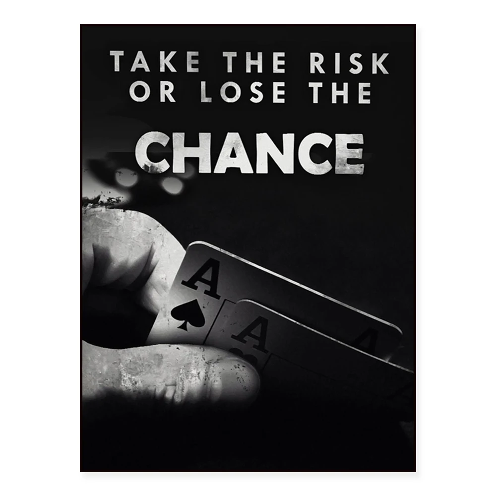 Motivational Poker Player Wall Art Poster - Gambling Room Man Cave Sign Home Office Decor