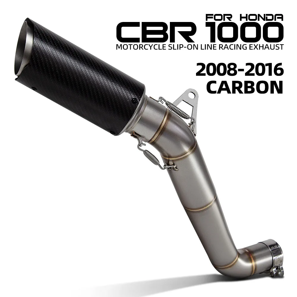 

Motorcycle Racing Slip on Line Exhaust Carbon Muffler with Adapter Middle Link Pipe For Honda CBR1000RR CBR1000 RR 2008-2016