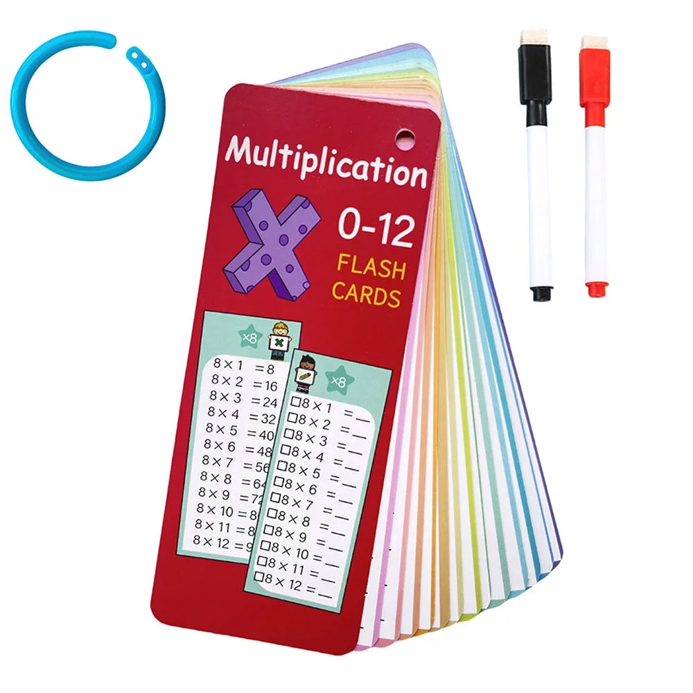 Flash Cards 14 Math Number Cards Multiplication Can Be Erasable Using Math Learning Cards Puzzle Teaching Toys