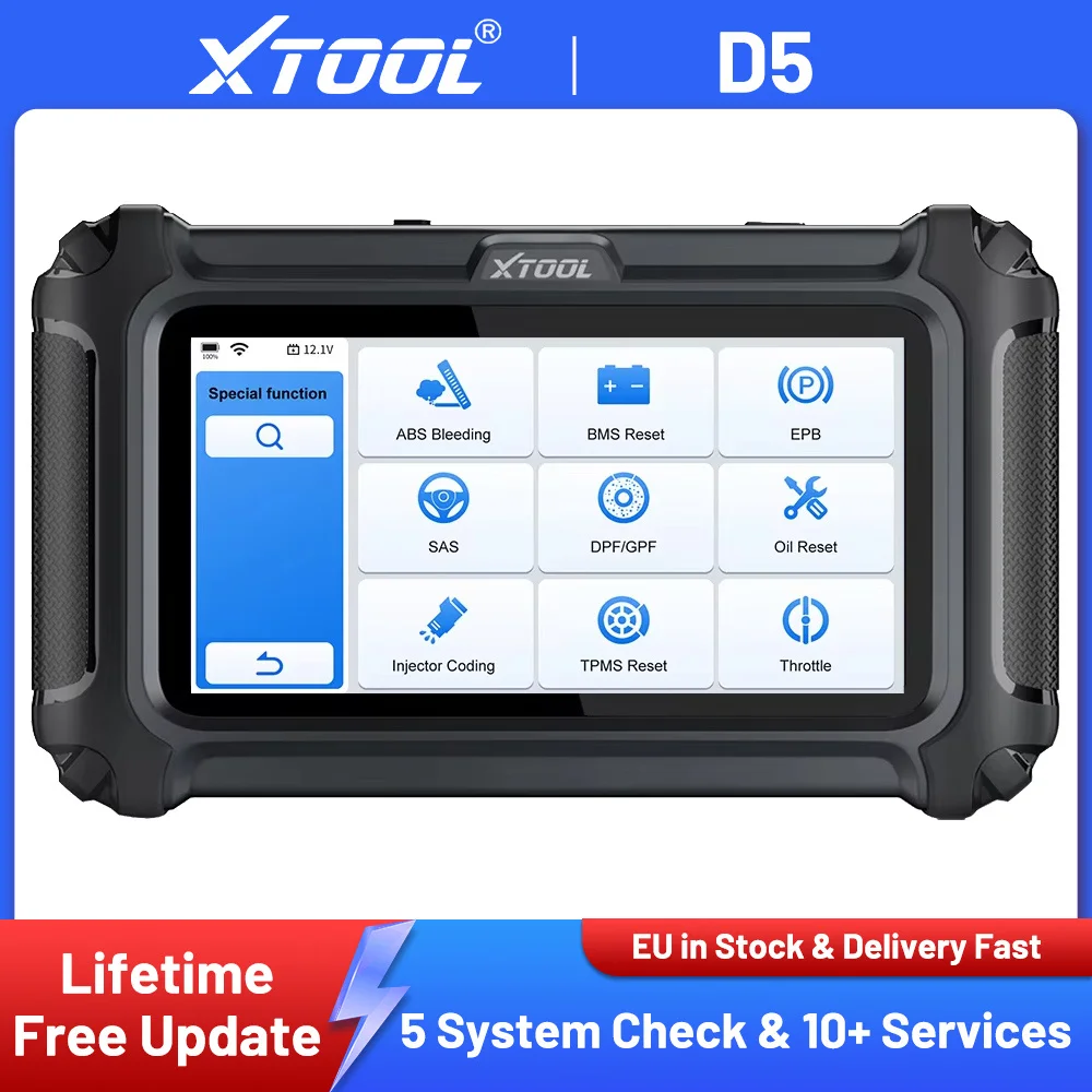 Image of XTOOL D5 Auto OBD OBD2 Scanner Getriebe ABS EPB Airbag Motor 5-System Auto-Diagnosegerät OBDII Scanner Motorleuchtenprüfung FCA AutoAuth CAN FD 10+ Reset XTOOL Codeleser Lebenslange Kostenlose Updates