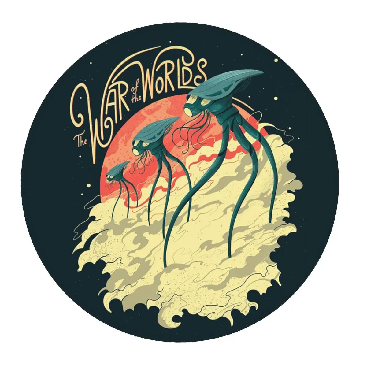 

War Of The Worlds Round Mouse Pad Computer Keyboard Mouse Mat Gaming Laptop Desk Mat Office Table Mats