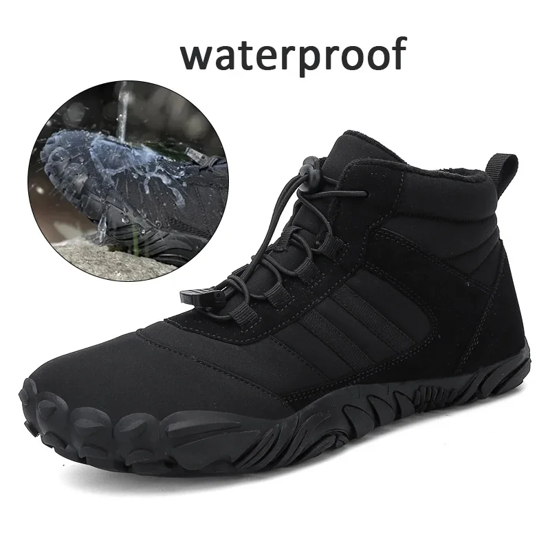 New Winter Snow Boots Men Women Warm Fur Lined Ankle Boots Casual Non-Slip Outdoor Shoes Big Size 47