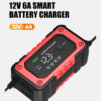 Car Battery Charger 12V 6-Amp Fully Automatic Smart Battery Charger Screen Display Trickle Charger Maintainer US UK JP AU Plug