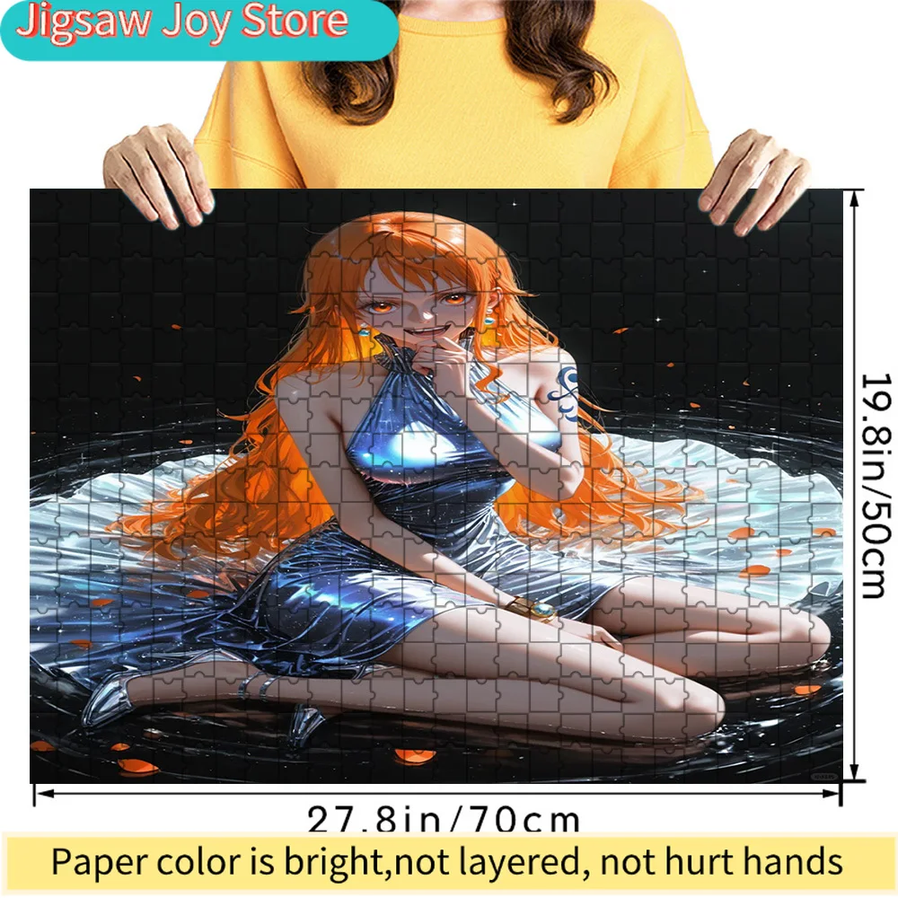 

Коллекционный подарок: Арт-пазл из бумаги «One Piece» с Нами в платье «Галактика» и сценой «Водяные лепестки», декор с персонажем-навигатором в соломенной шляпе