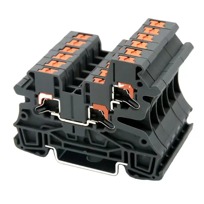 80pcs PTV2.5-TWIN 2.5m㎡ Side Contact Push-in(one in two out) RPI2.5-TWIN Din Rail Terminal Block Approved by U/L CE RoHS