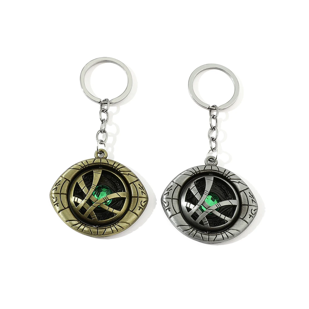 Marvel Doctor Strange Keychain Men Boys Vitage Rotatable Eye Of Agamotto Pendant Keyrings Accessories Cosplay Gifts for Fans