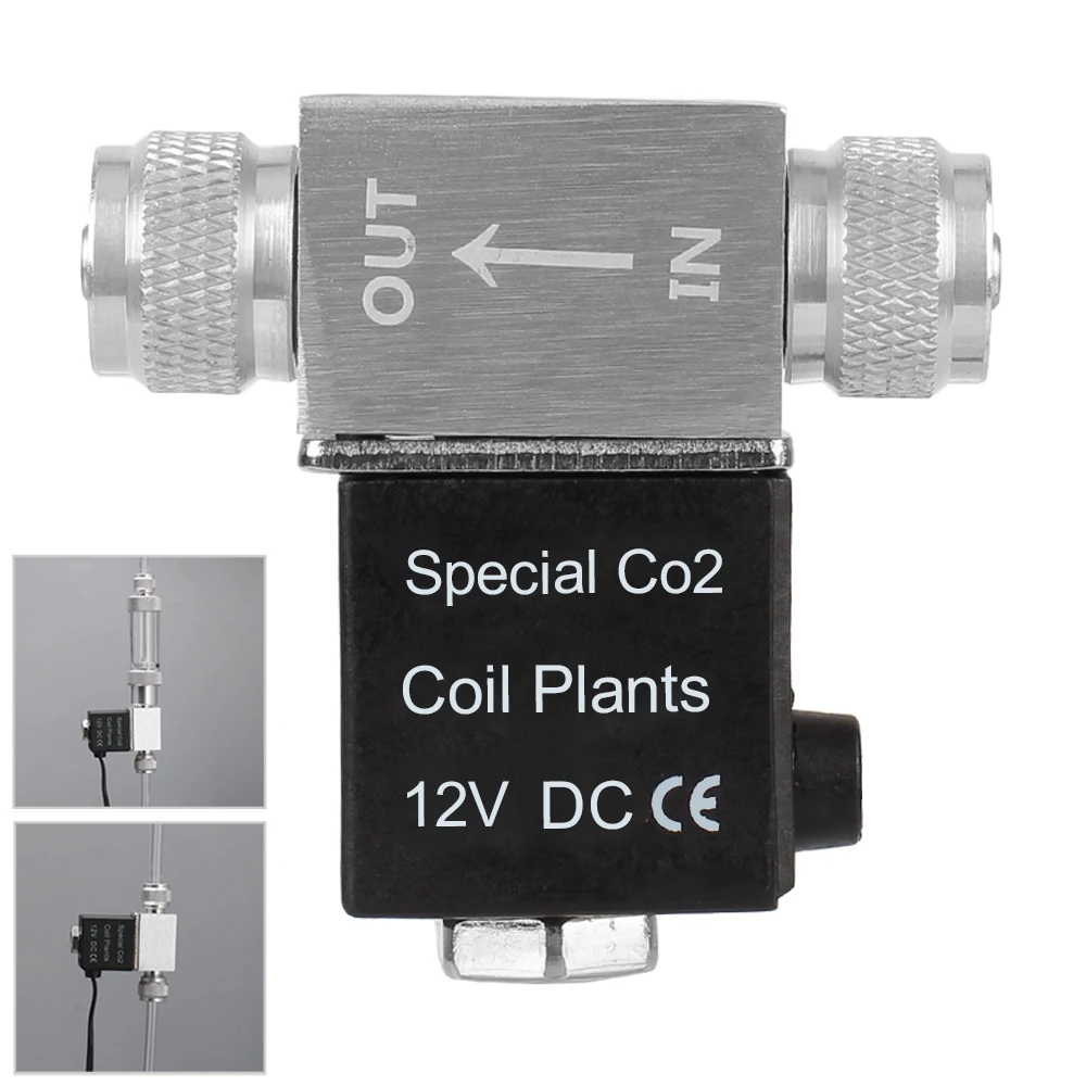 For Fish Tank DC 12V Double Head EU Plug Magnetic Valve Electric Aquarium Solenoid Valve CO2 System Regulator