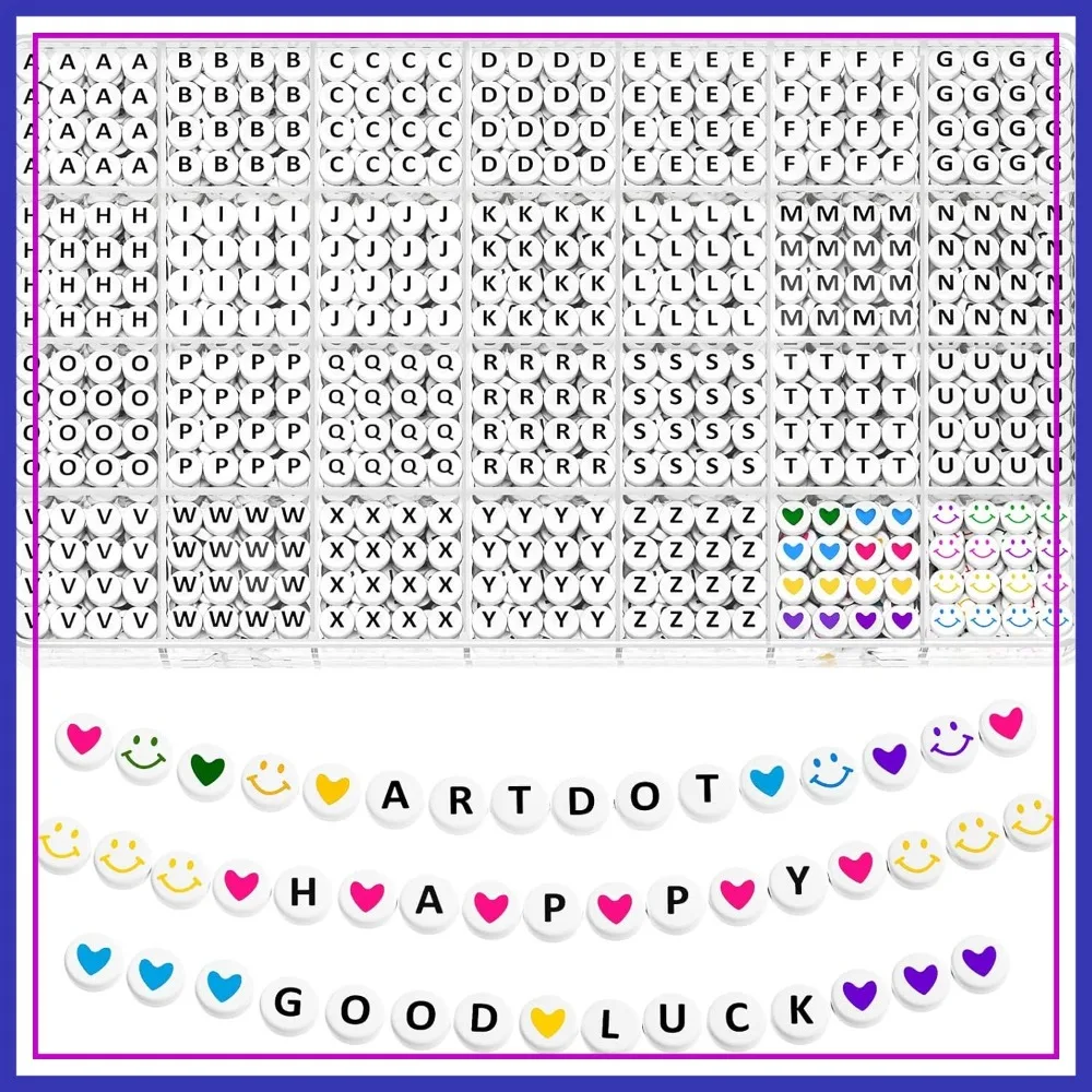 

1400 PCS Letter Beads for Jewelry Making, 28 Styles Alphabet Beads for Friendship Bracelets with Storage Case