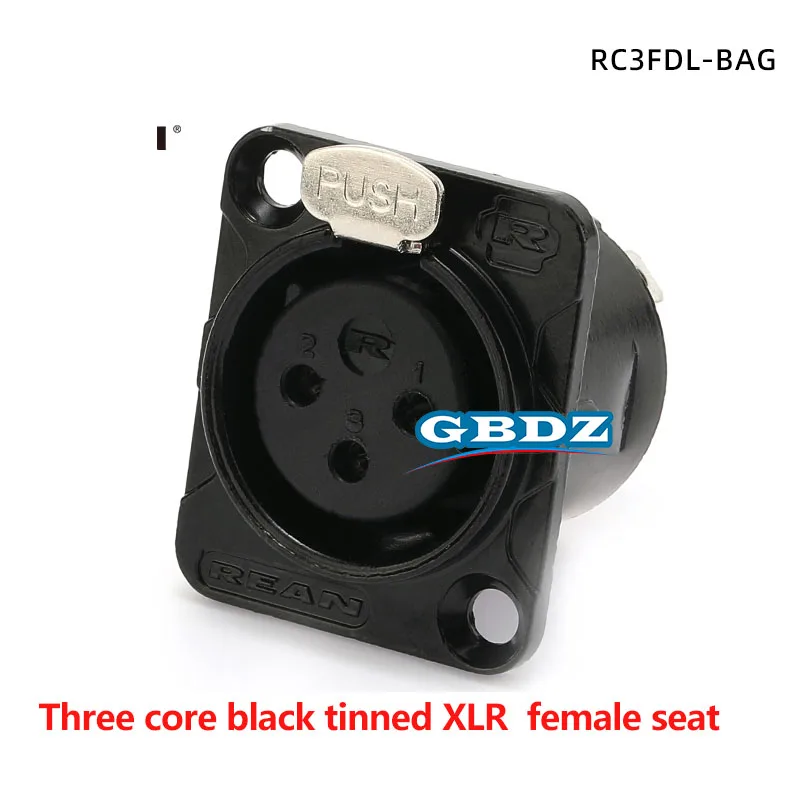 XLR 3-Pin Stecker & Buchse Einbau-Audioanschlüsse - Kupferkontakt Metallbuchse für Mikrofon/Professionelles Audio Schwarz/Silber – Detail 4