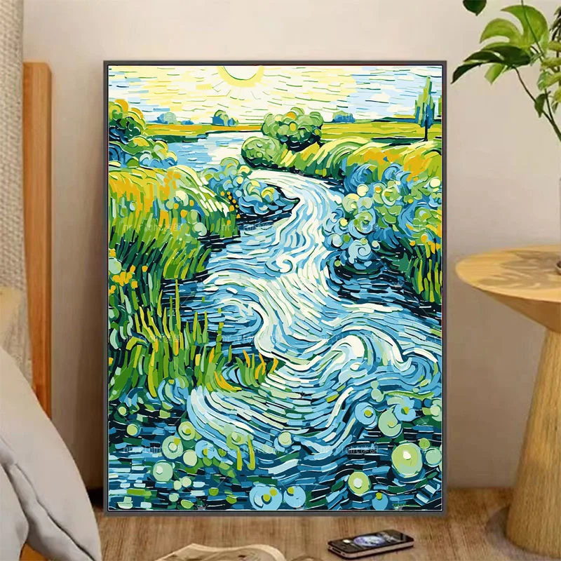 

E-0027 Small Flower Tree Oil Painting - Miniature Art for Bedroom or Office