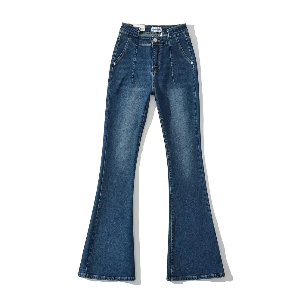 Jeans Bot a vita alta da donna Primavera Autunno Nuovi pantaloni con zoccolo europeo Sle Versatile lunghezza del pavimento dimagrante Micro...