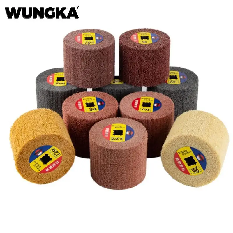 1pc Non-woven Wire Drawing Polishing Wheel Nylon Round Brush Scouring Pad Buffing Wheel For Metal Deburring Derust