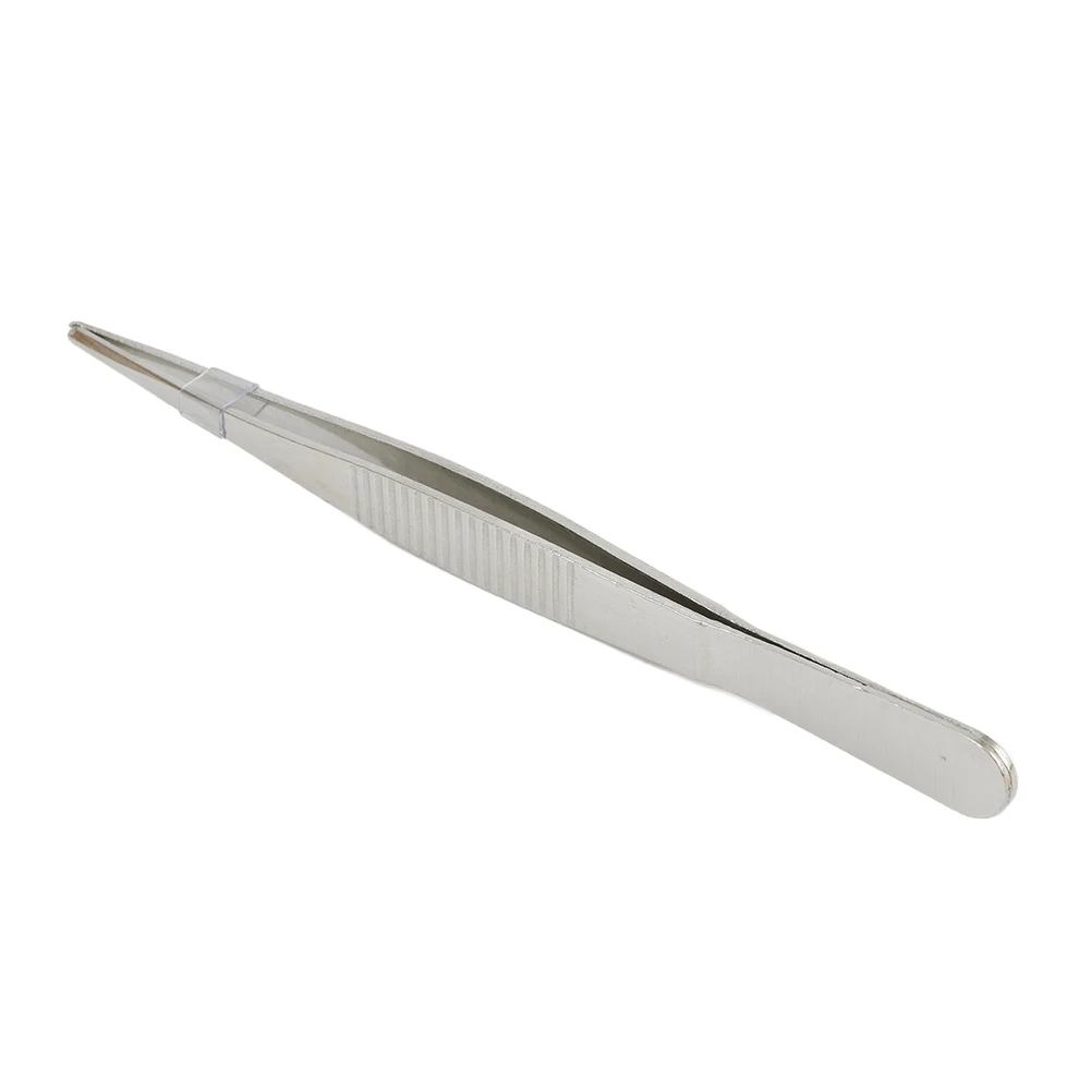 Spezielle 1-teilige gezahnte Pinzette für präzisen Griff, heiß begehrt, zum Manipulieren von Nadeln, silberfarben, zum Nähen, 125 mm / 5 Zoll, bester Preis – Detail 15