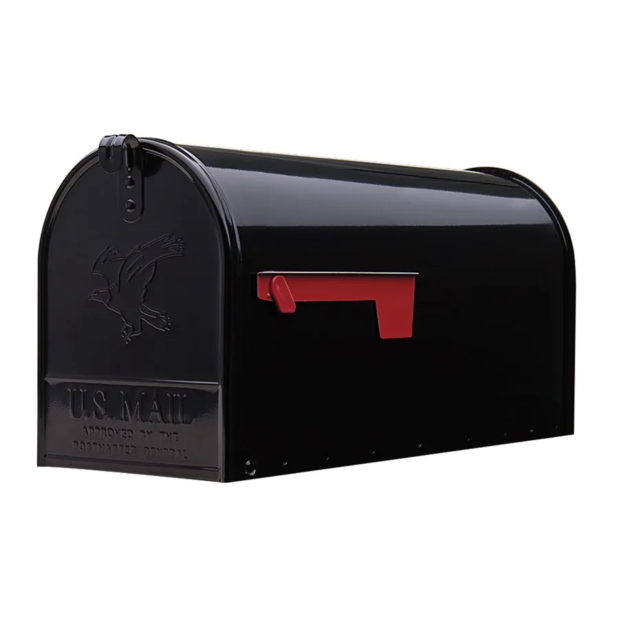

Elite Galvanized Steel Large Post-Mount Mailbox in Black Rust-Resistant, Weatherproof, Heavy-Duty Outdoor Use