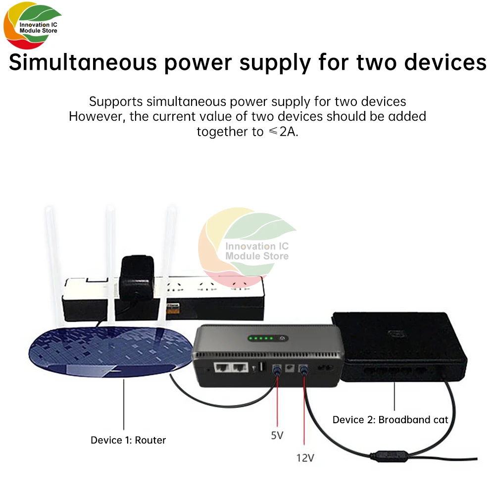 DC UPS 12V Router 5V9V12V Optical Cat Monitor Backup Power Supply Uninterruptible Power Supply DC DC UPS 8800mah 10400mah