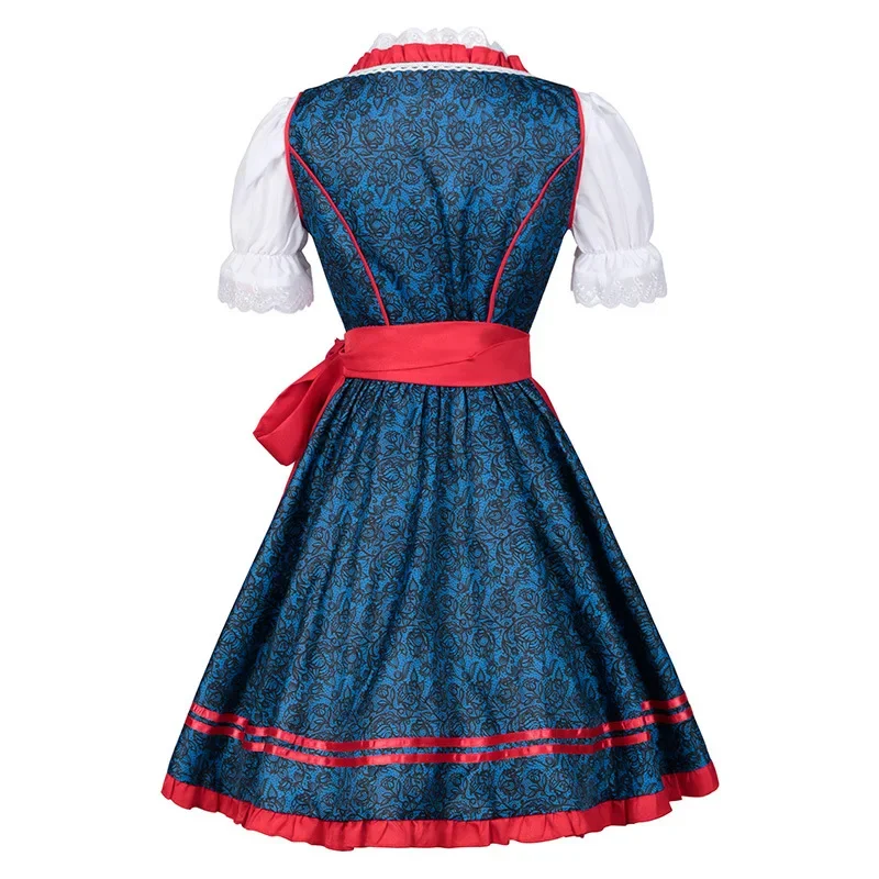 Germany Traditional Bavarian Oktoberfest Beer Girl Medieval Vintage Maid Costume Waitress Halloween Carnival Party Lolita Dress