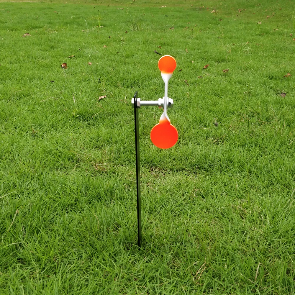 3mm Slingshot Airgun Shooting Practice Metal Target Vertical Spinning Orange Painted