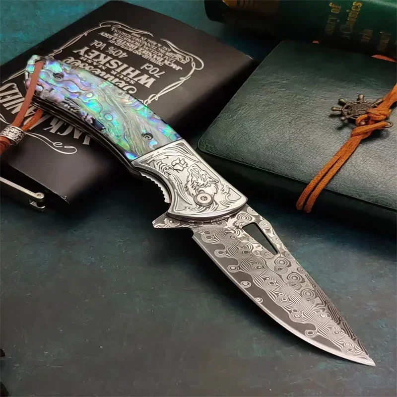 

Portable Self-Defense Tactical Folding Knife Survival High Carbon Steel VG10 Damascus Outdoor Camping Customizable OEM Supported